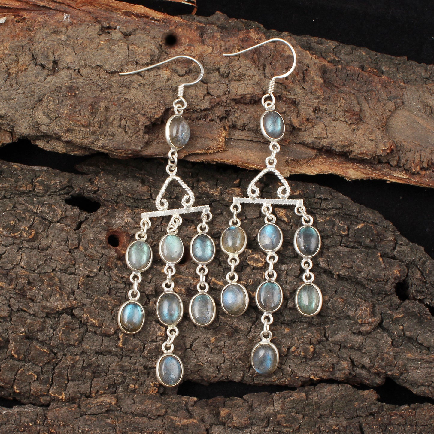 Chandelier Labradorite Earrings Handmade 925 Sterling Silver Long Dangle Earrings Natural Gemstone Jewelry