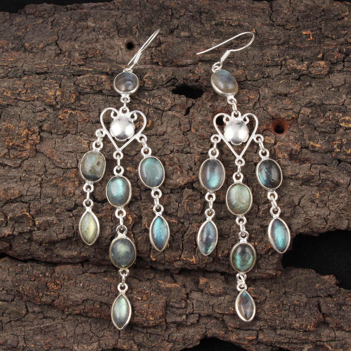 Chandelier Labradorite Earrings 925 Sterling Silver Long Dangle Earrings Gift for Anniversaries or Special Occasions