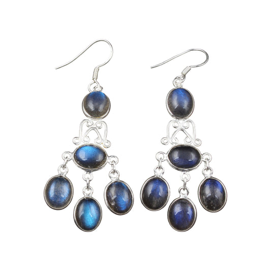 Chandelier Labradorite Earrings Handmade 925 Sterling Silver Dangle Earrings Natural Gemstone Jewelry