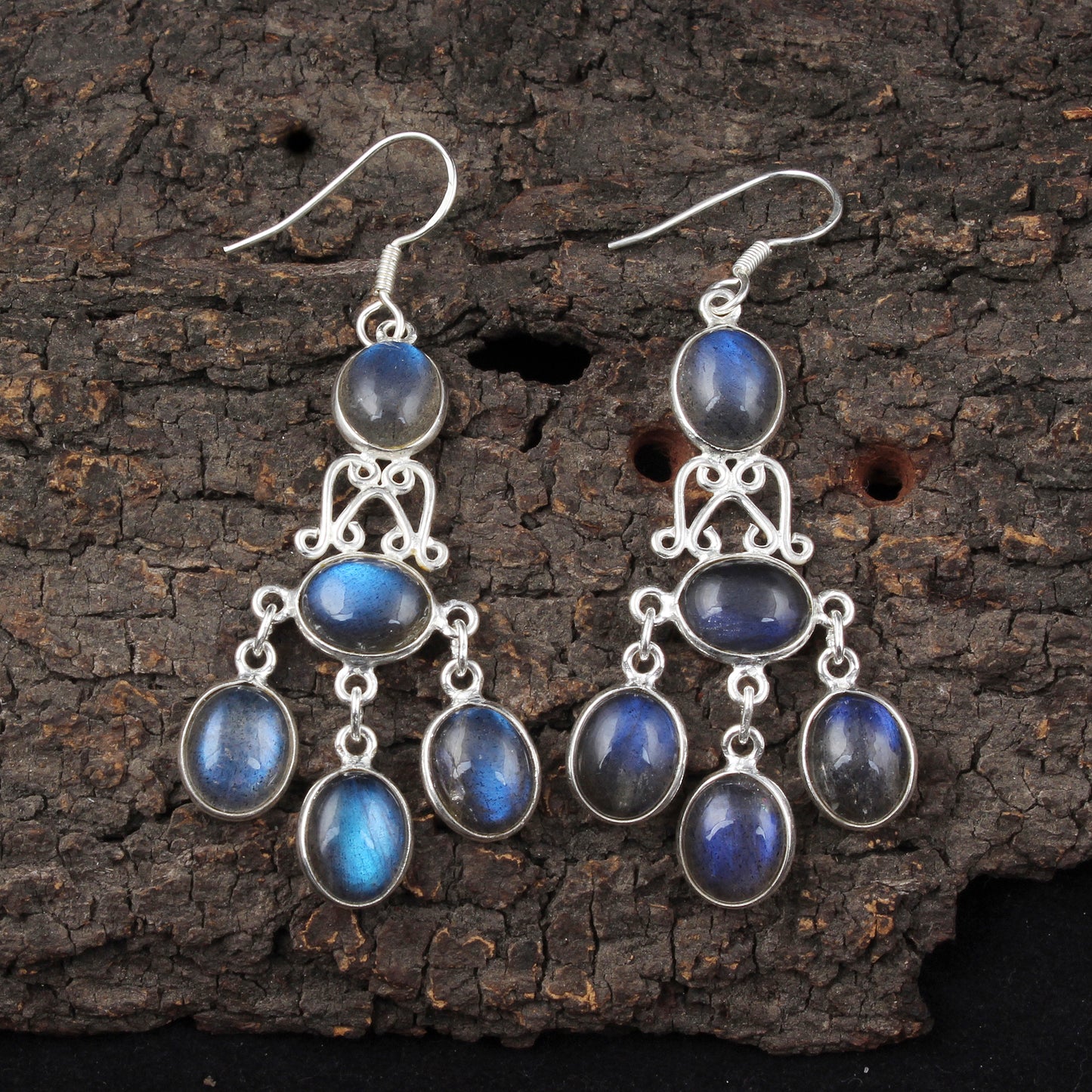 Chandelier Labradorite Earrings Handmade 925 Sterling Silver Dangle Earrings Natural Gemstone Jewelry