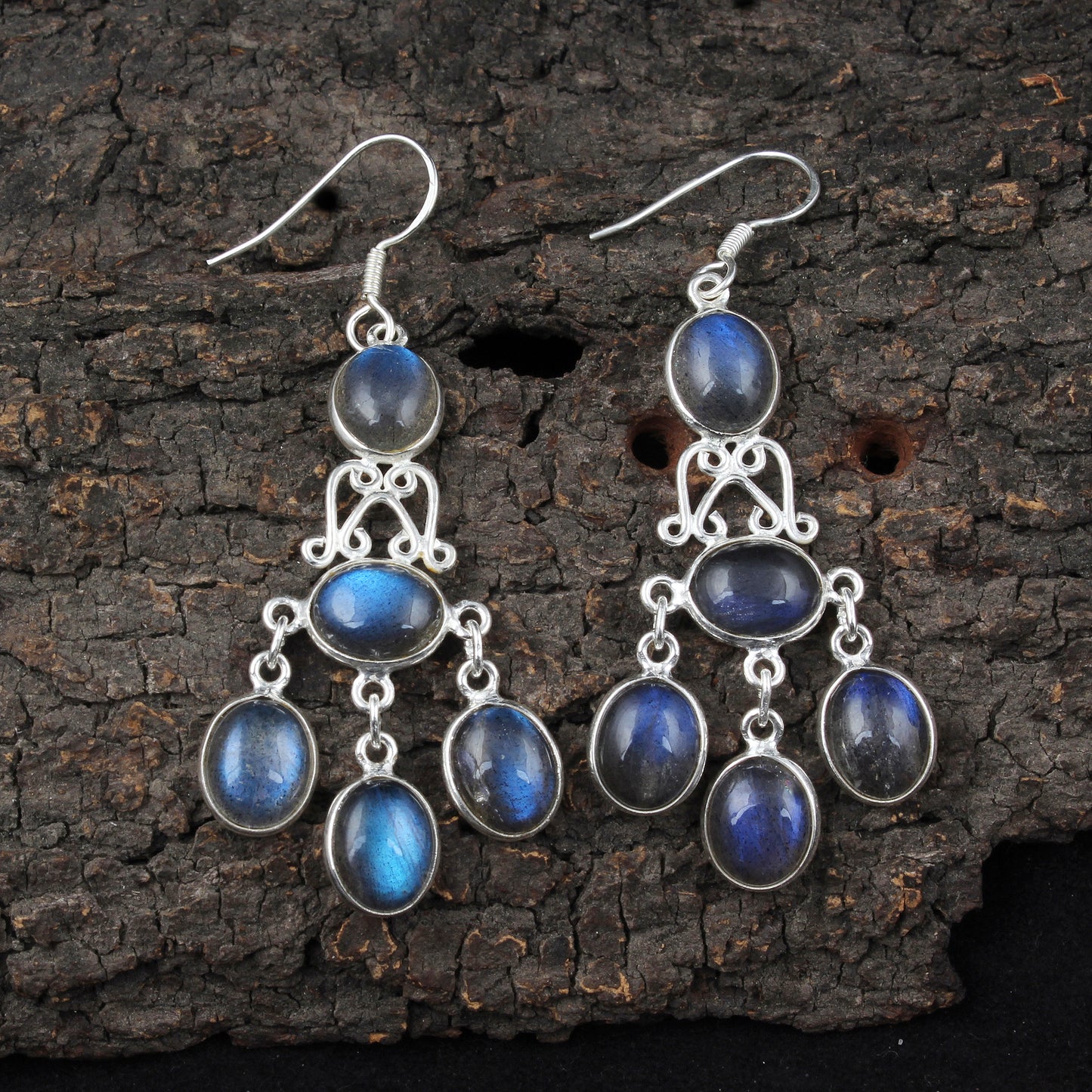 Chandelier Labradorite Earrings Handmade 925 Sterling Silver Dangle Earrings Natural Gemstone Jewelry