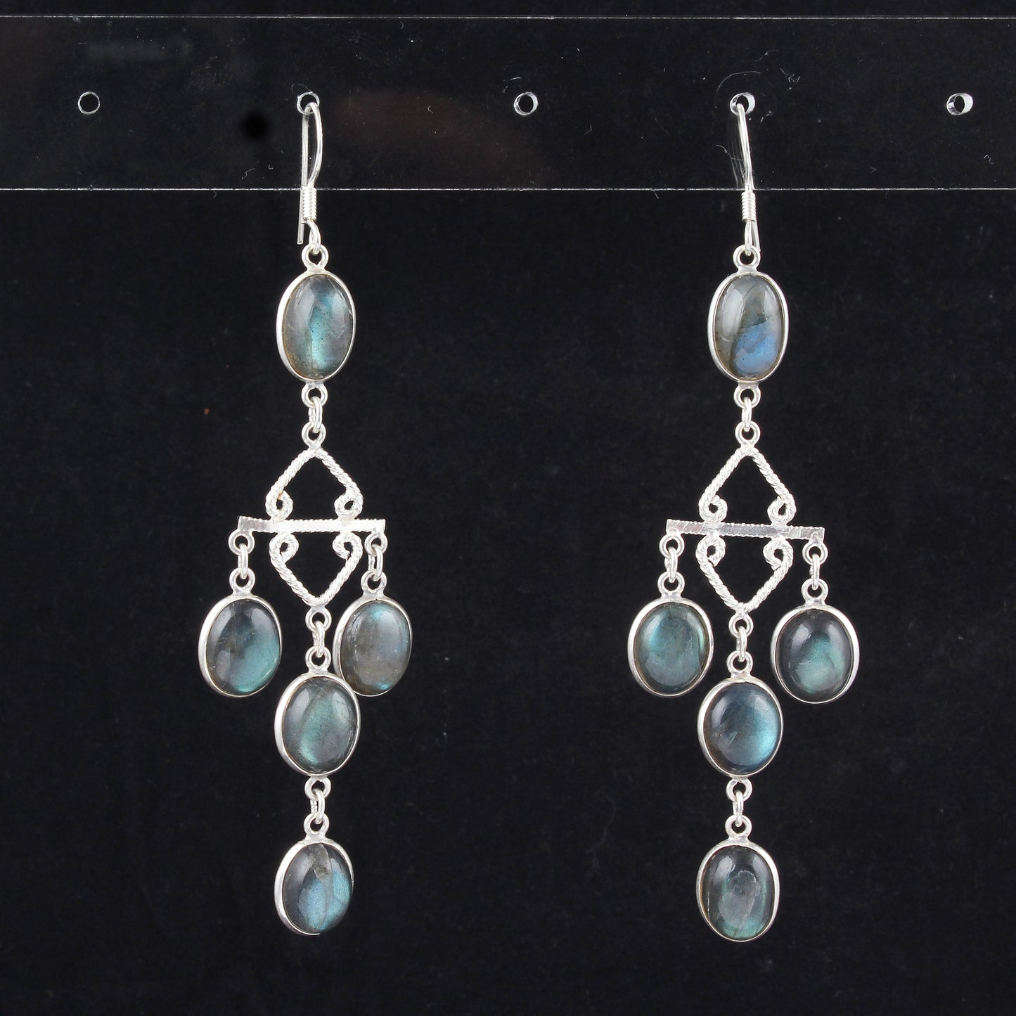 Labradorite Chandelier Earrings Handmade 925 Sterling Silver Dangle Earrings Natural Gemstone Jewelry