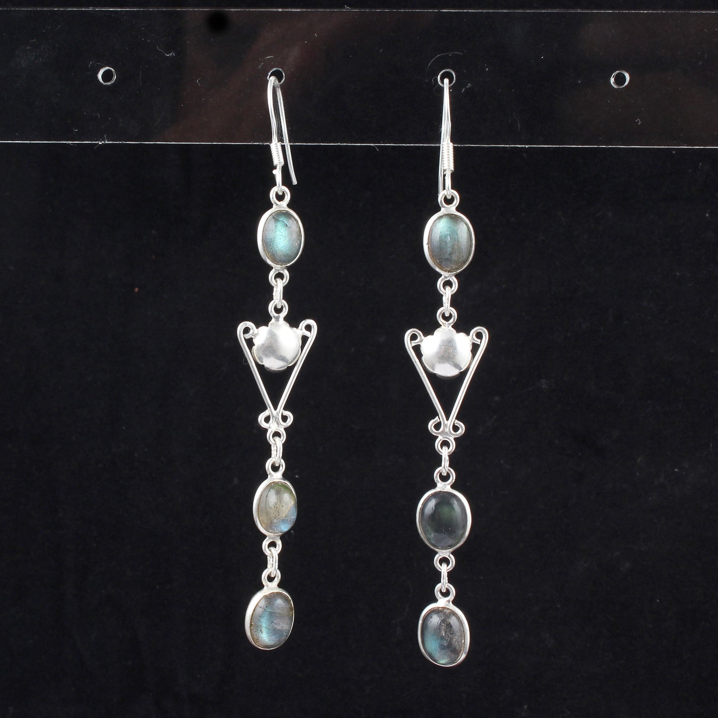 Labradorite Earrings Handmade 925 Sterling Silver Dangle Earrings Natural Gemstone Jewelry