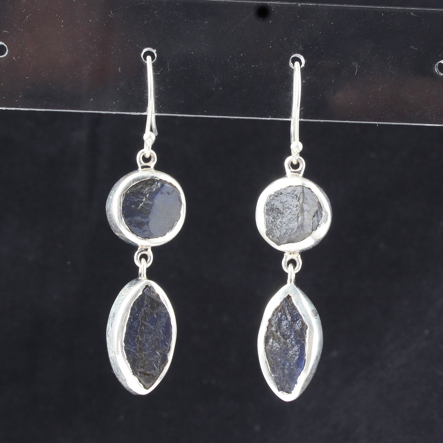 Rough Labradorite Earrings 925 Sterling Silver Natural Gemstone Earrings Handmade Dangle Drop Jewelry