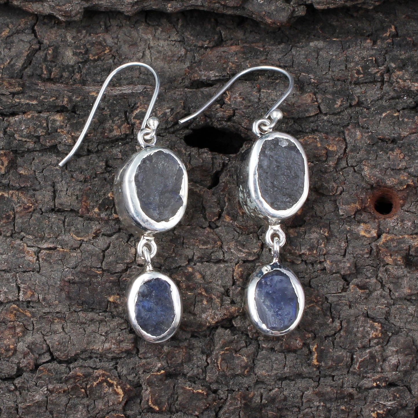 Rough Labradorite Earrings 925 Sterling Silver Natural Gemstone Earrings Handmade Dangle Drop Crystal Jewelry
