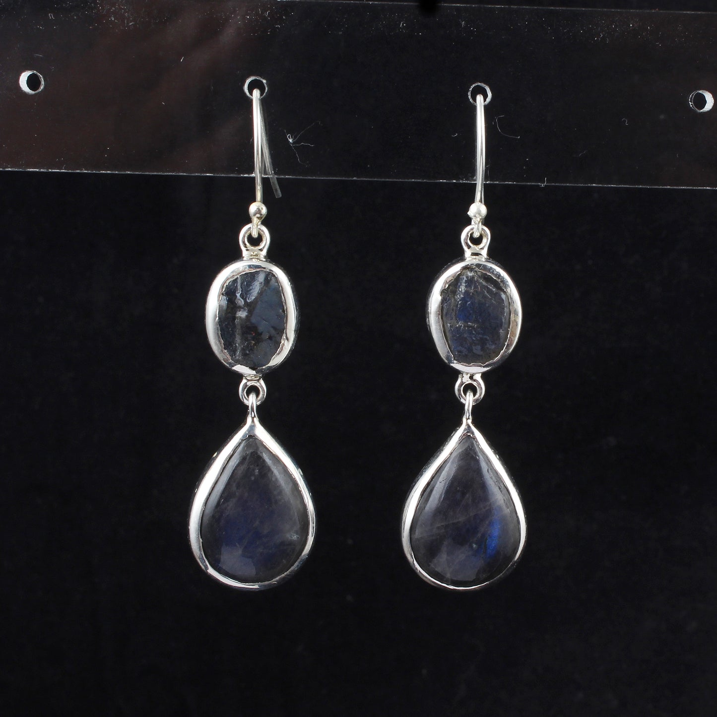 Labradorite Earrings 925 Sterling Silver Natural Gemstone Earrings Handmade Dangle Drop Jewelry