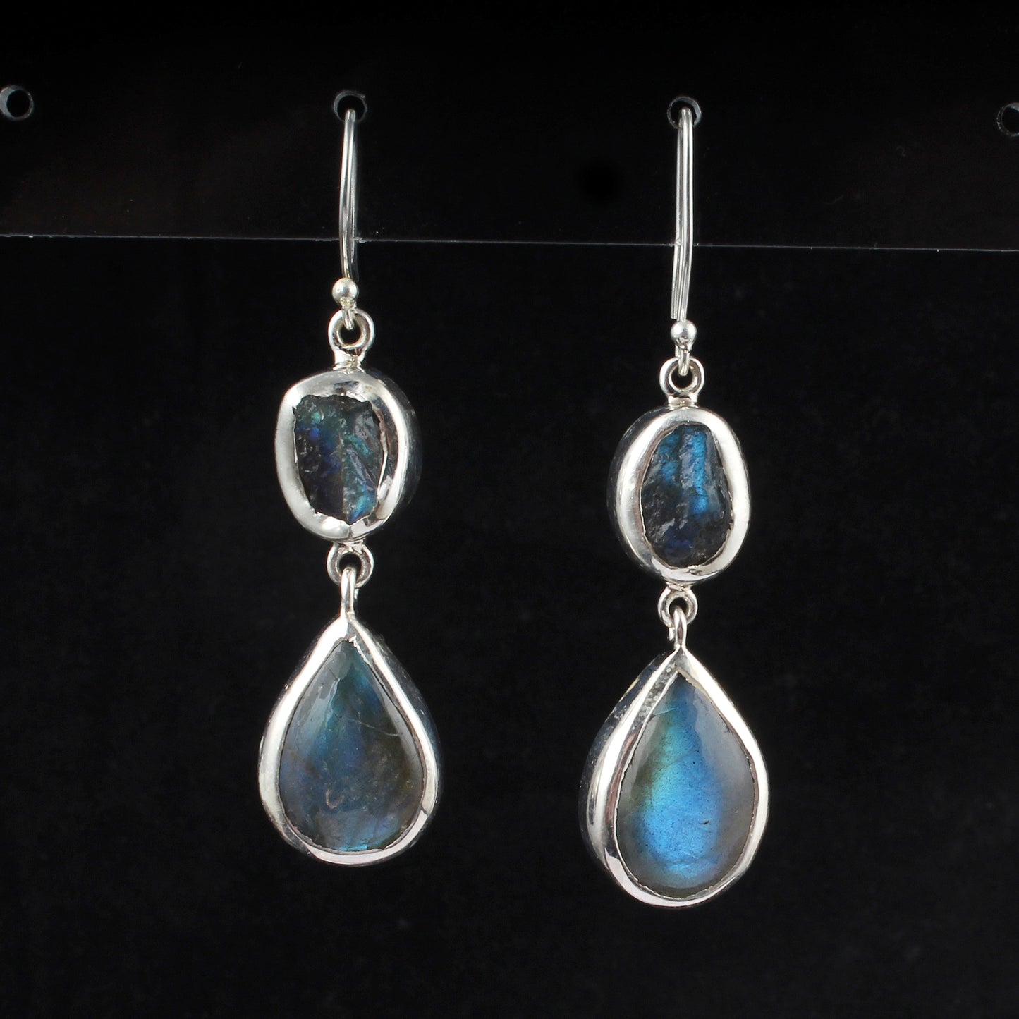 Labradorite Earrings 925 Sterling Silver Natural Gemstone Earrings Handmade Dangle Drop Healing Crystal Jewelry