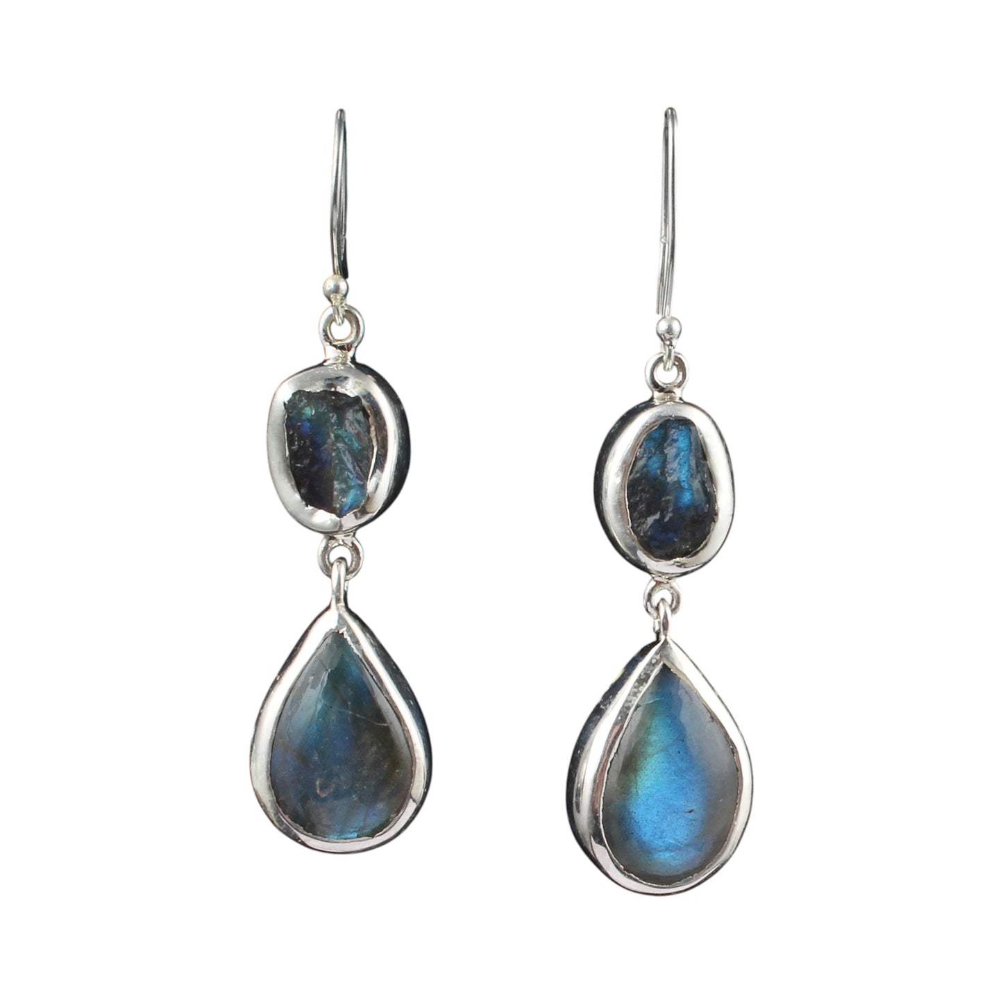 Labradorite Earrings 925 Sterling Silver Natural Gemstone Earrings Handmade Dangle Drop Healing Crystal Jewelry