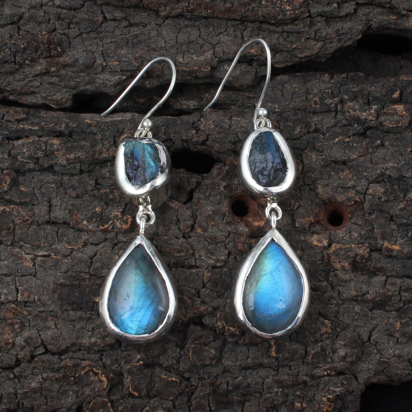 Labradorite Earrings 925 Sterling Silver Natural Gemstone Earrings Handmade Dangle Drop Healing Crystal Jewelry