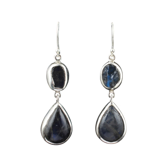 Labradorite Earrings 925 Sterling Silver Natural Gemstone Earrings Handmade Dangle Drop Healing Crystal Jewelry