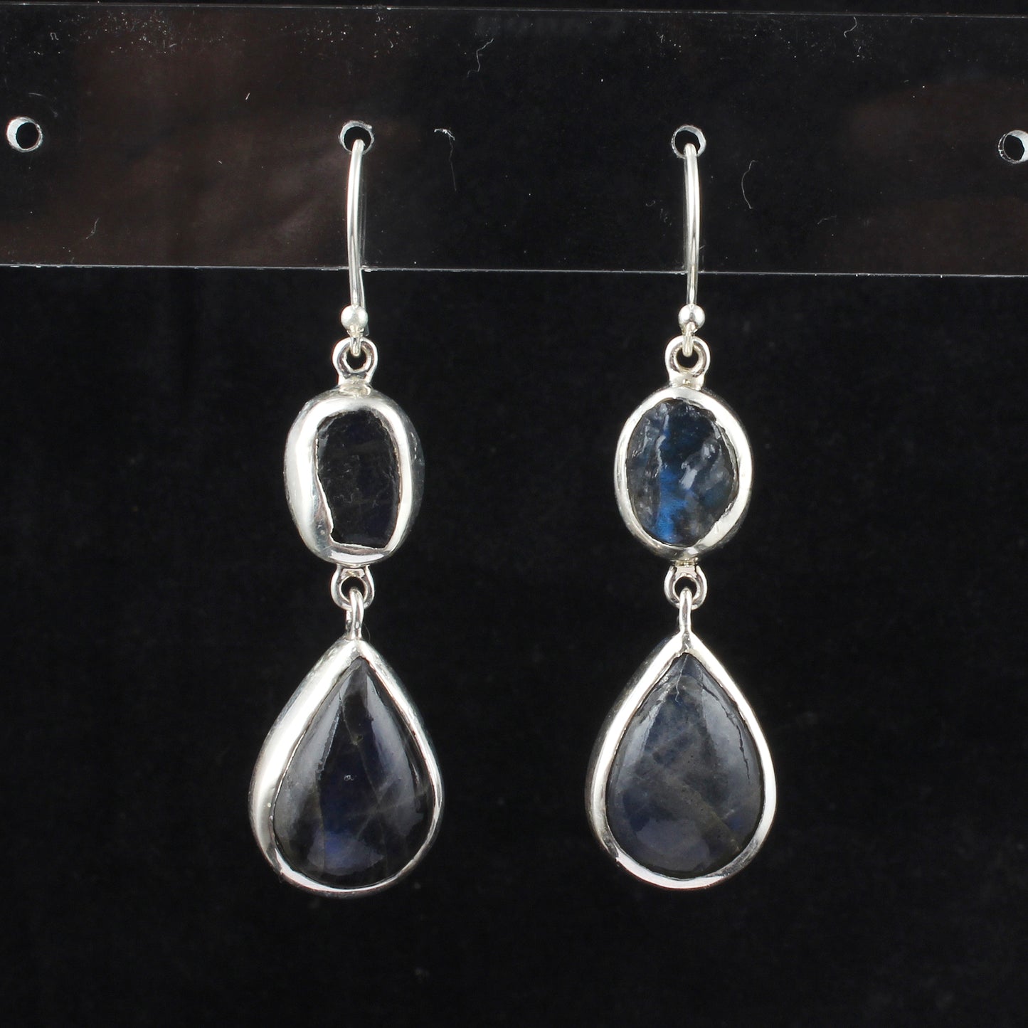 Labradorite Earrings 925 Sterling Silver Natural Gemstone Earrings Handmade Dangle Drop Healing Crystal Jewelry