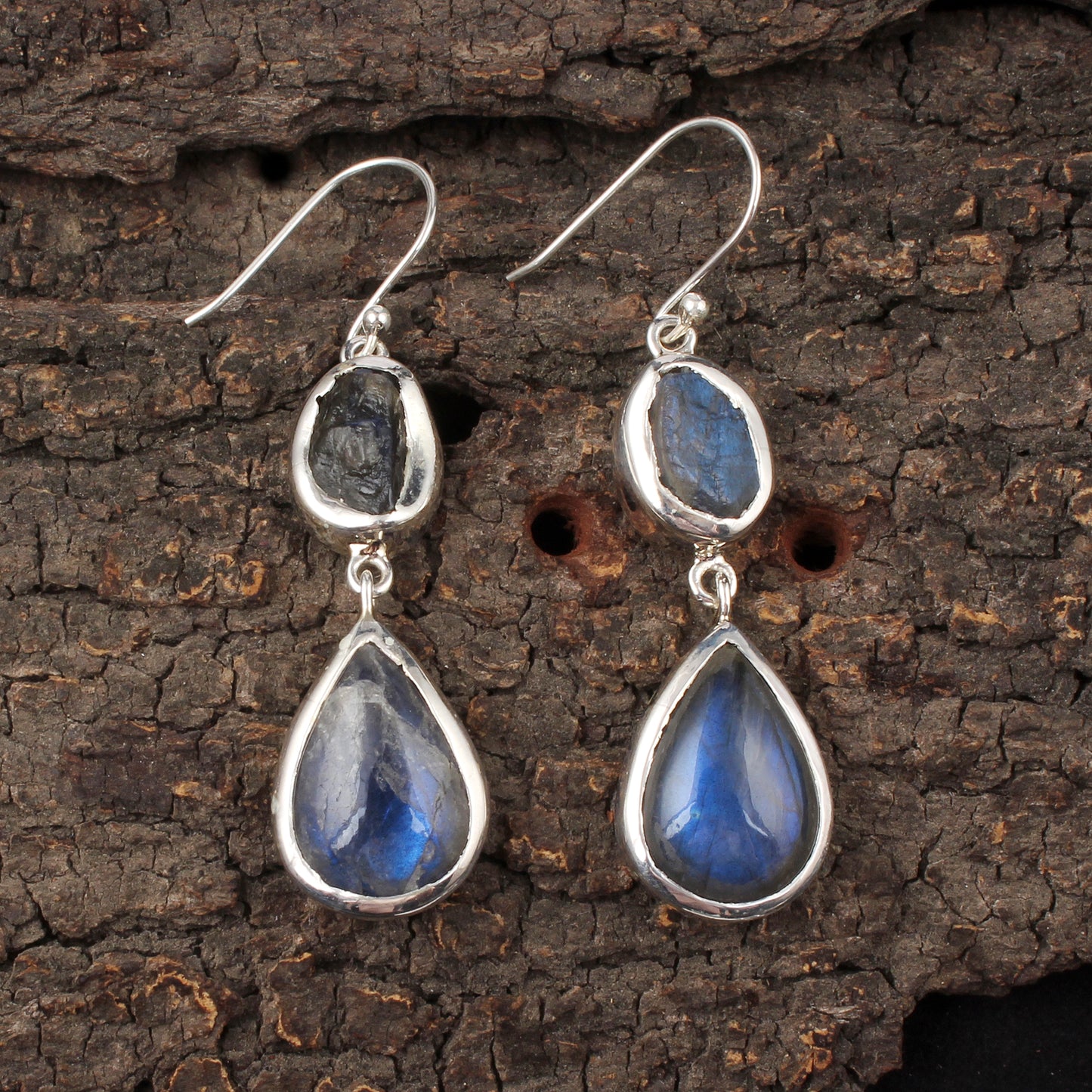 Labradorite Earrings 925 Sterling Silver Natural Gemstone Earrings Handmade Dangle Drop Healing Crystal Earrings
