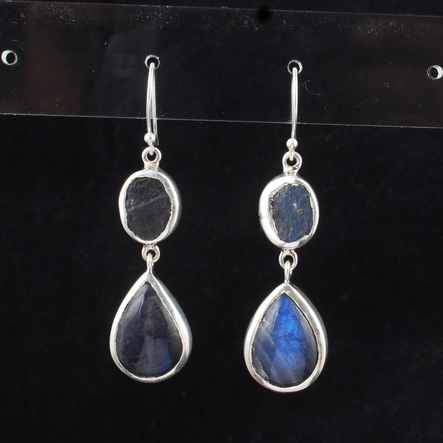 Natural Labradorite Earrings 925 Sterling Silver Gemstone Earrings Handmade Dangle Drop Healing Crystal Jewelry