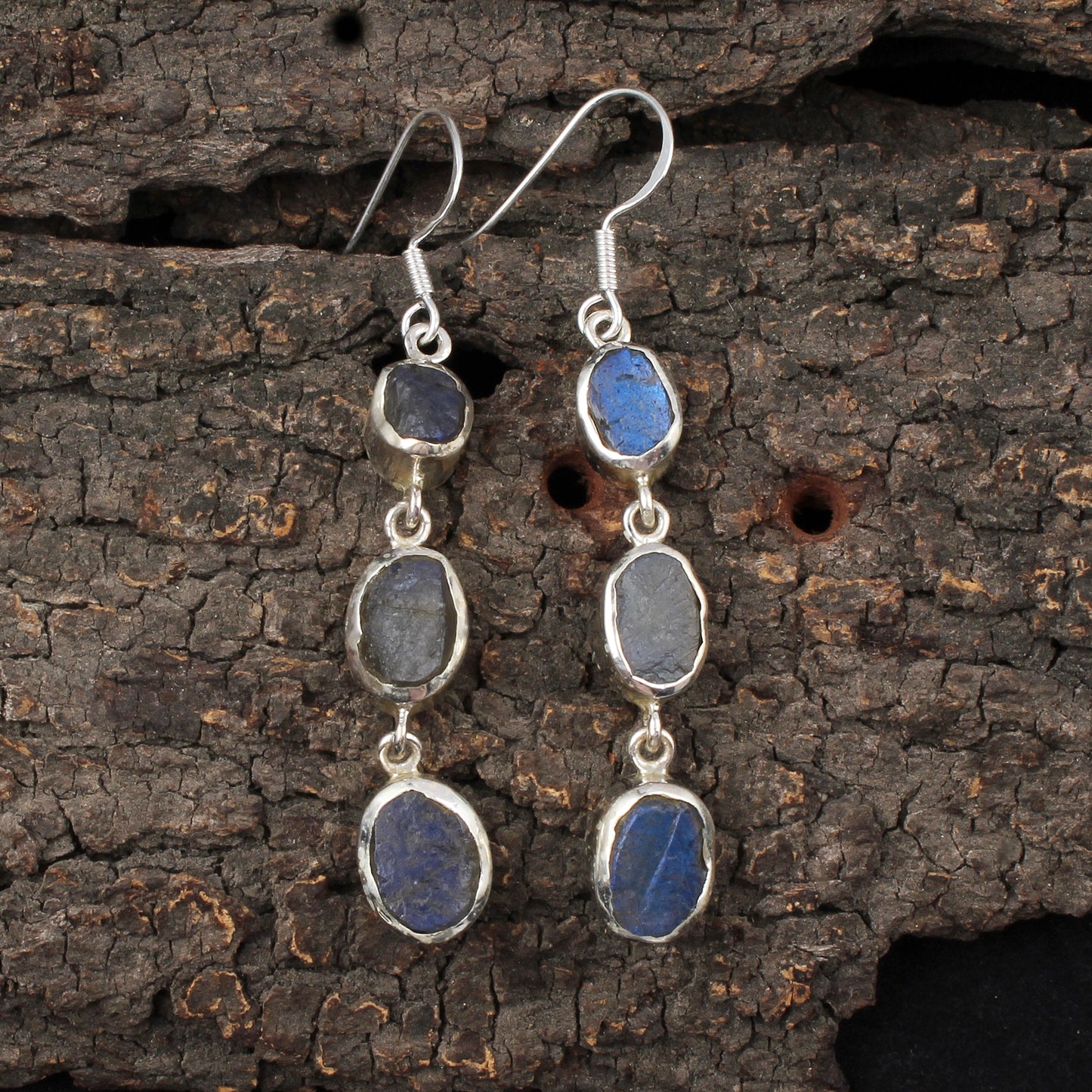 Trio Labradorite Earrings 925 Sterling Silver Natural Gemstone Earrings Handmade Dangle Drop Jewelry