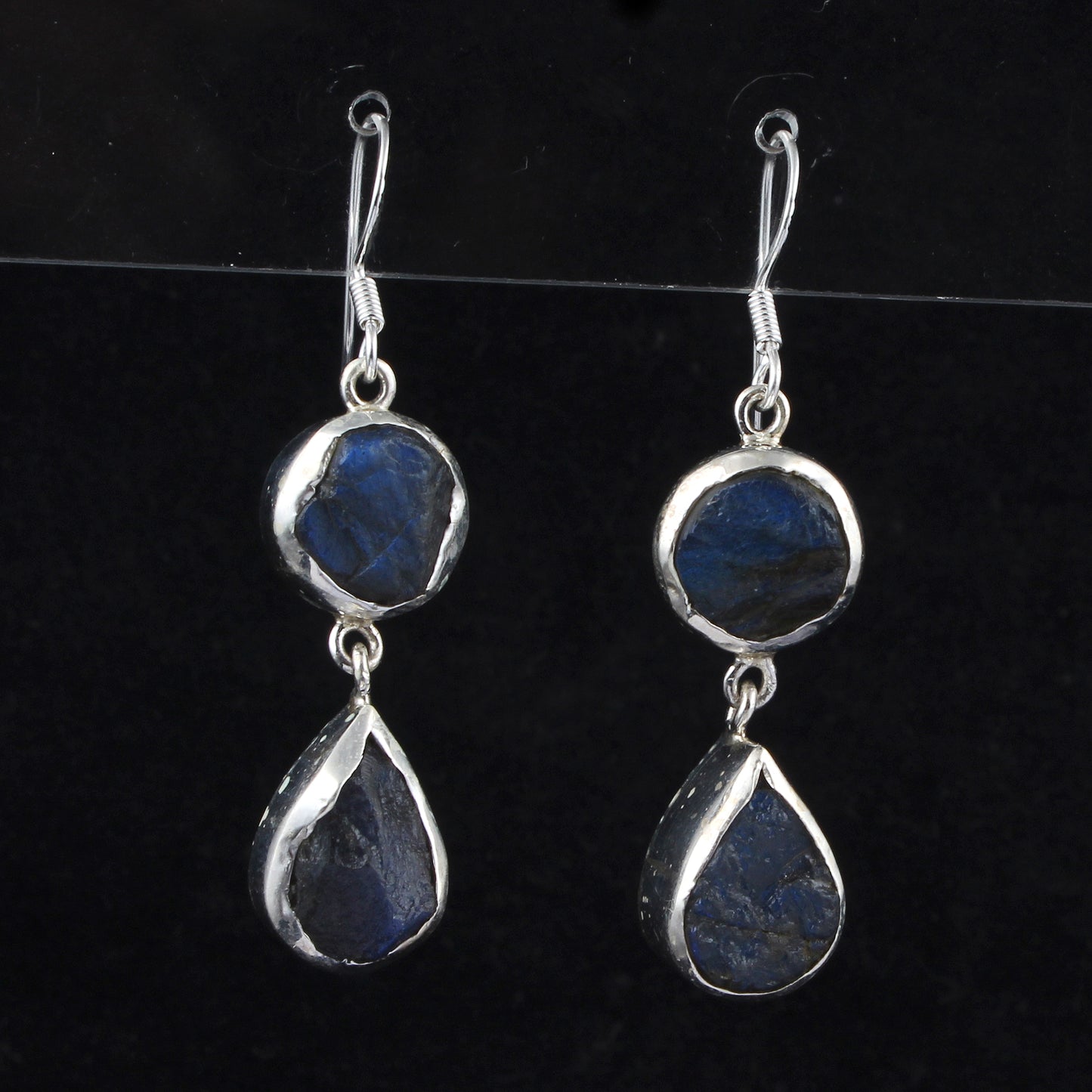 Rough Labradorite Earrings 925 Sterling Silver Natural Gemstone Earrings Handmade Dangle Drop Healing Crystal Jewelry