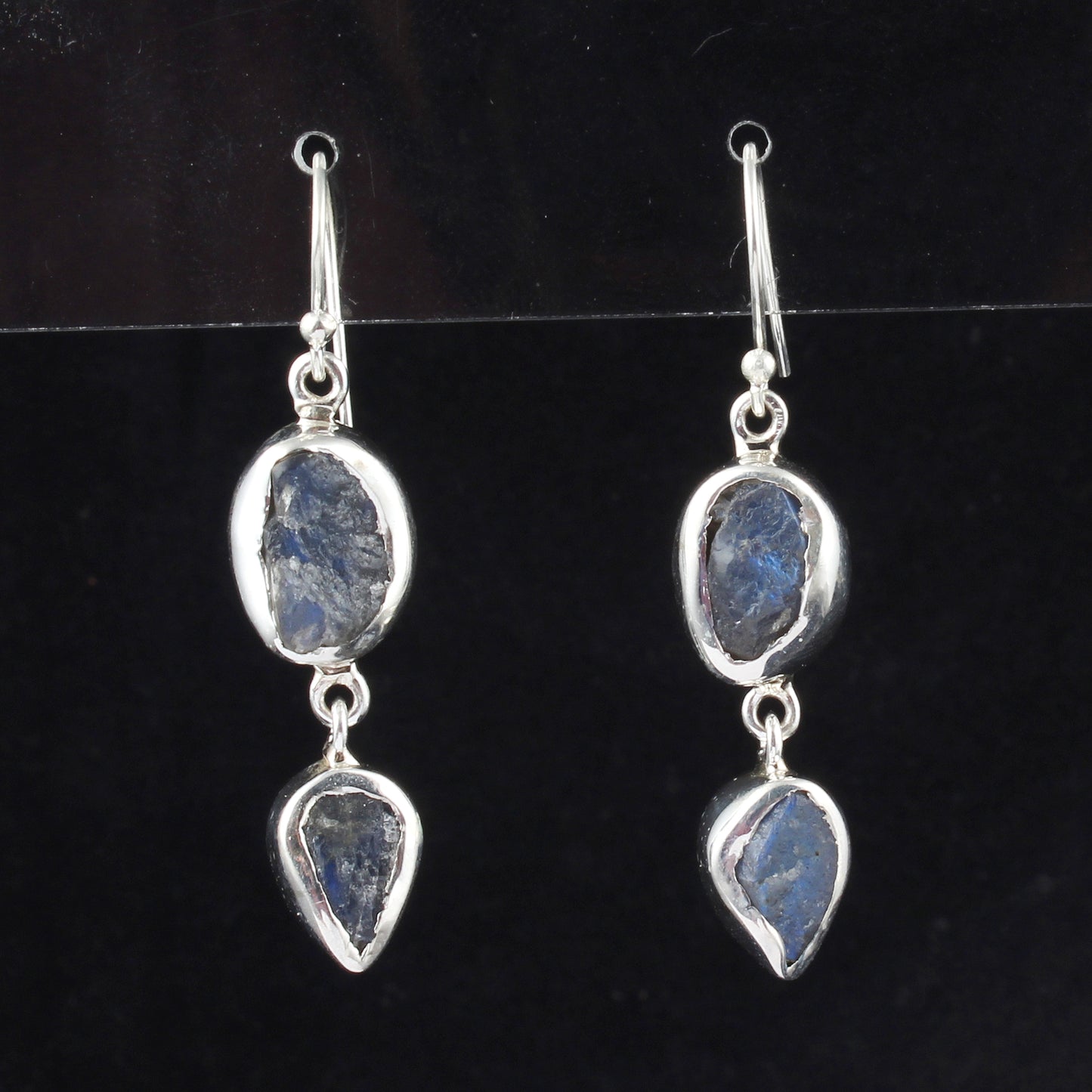 Rough Labradorite Earrings 925 Sterling Silver Natural Gemstone Earrings Handmade Dangle Drop Crystal Jewelry