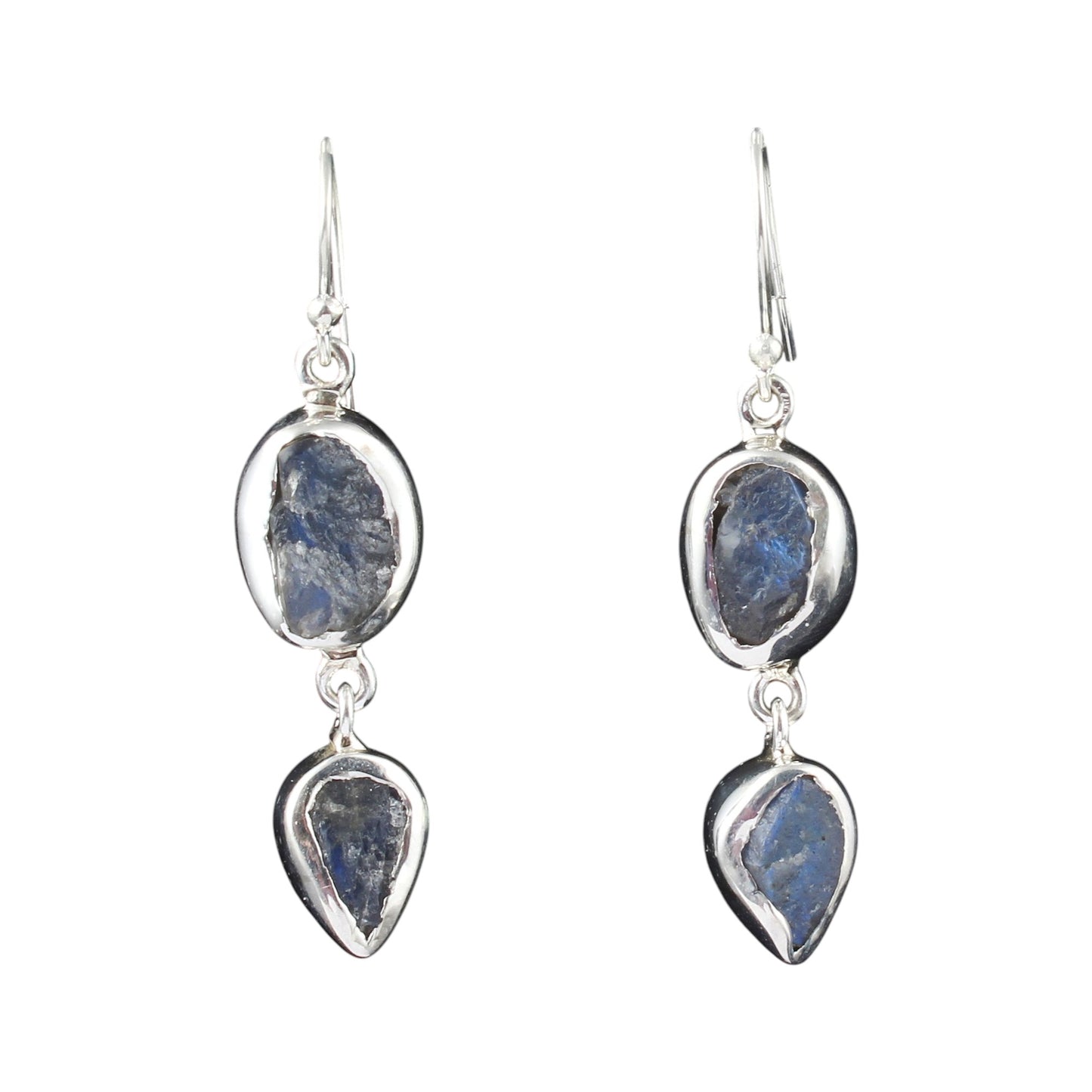 Rough Labradorite Earrings 925 Sterling Silver Natural Gemstone Earrings Handmade Dangle Drop Crystal Jewelry