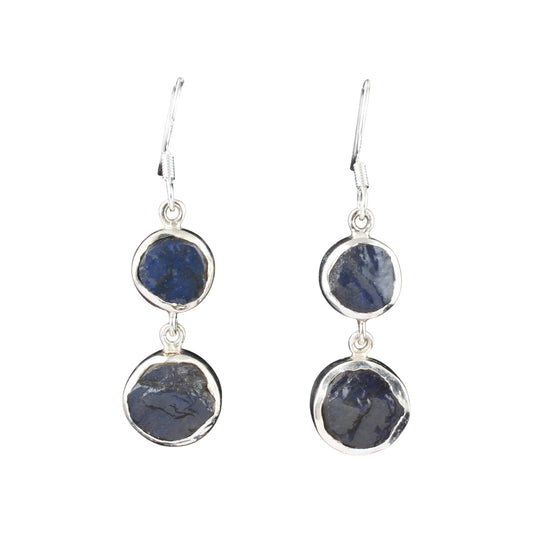 Rough Labradorite Earrings 925 Sterling Silver Natural Gemstone Earrings Handmade Dangle Drops Jewelry