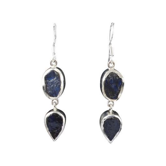 Raw Labradorite Earrings 925 Sterling Silver Natural Gemstone Earrings Handmade Dangle Drop Crystal Jewelry