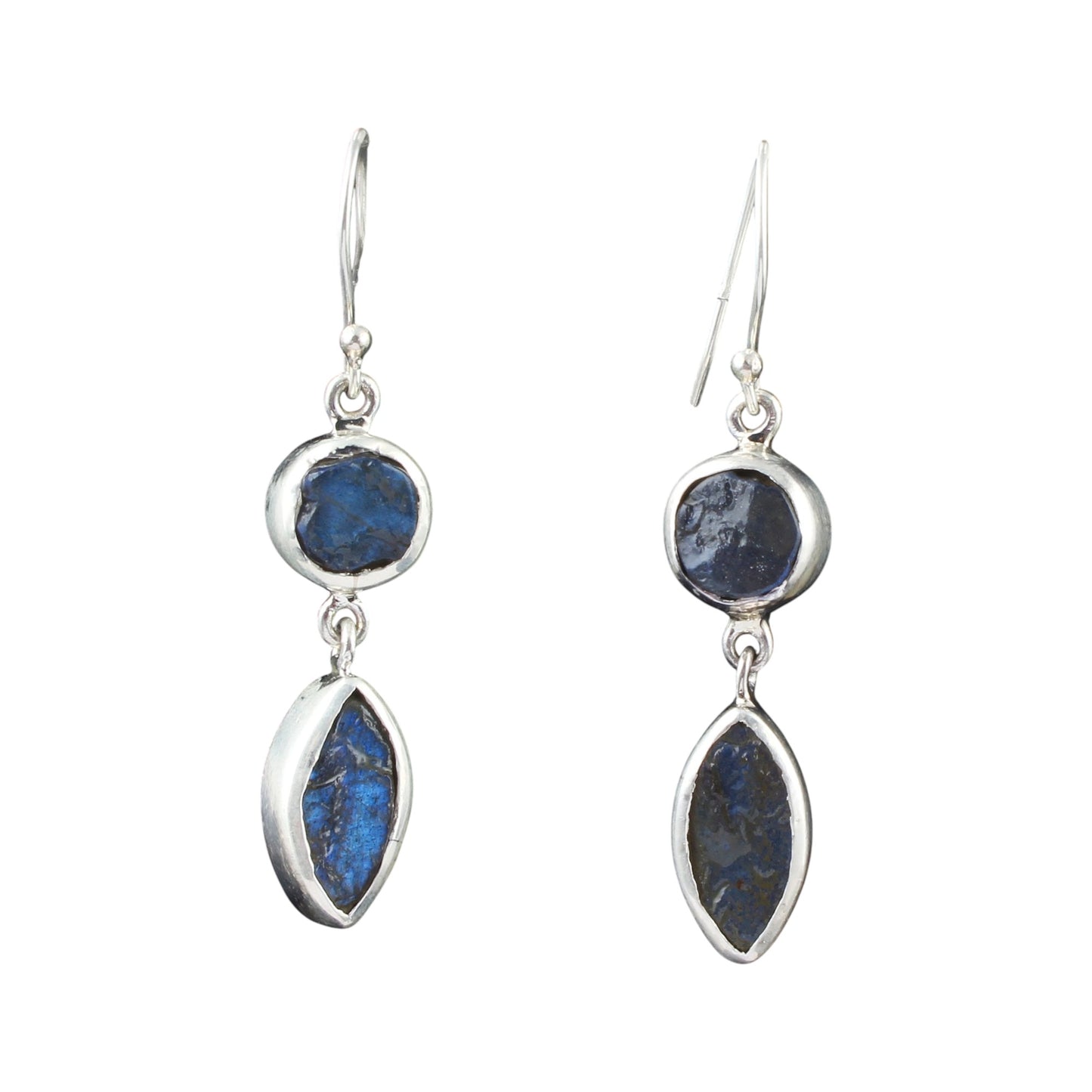 Raw Labradorite Earrings 925 Sterling Silver Natural Gemstone Earrings Handmade Dangle Healing Crystal Jewelry