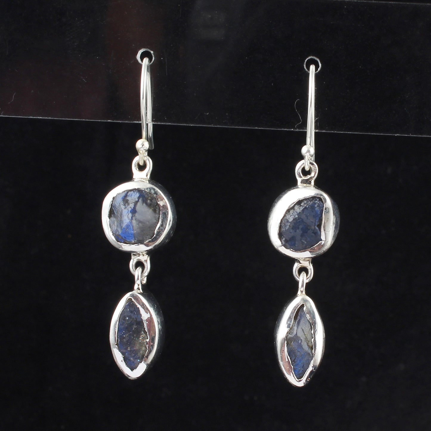 Rough Labradorite Earrings 925 Sterling Silver Natural Gemstone Earrings Handmade Dangle Healing Crystal Jewelry