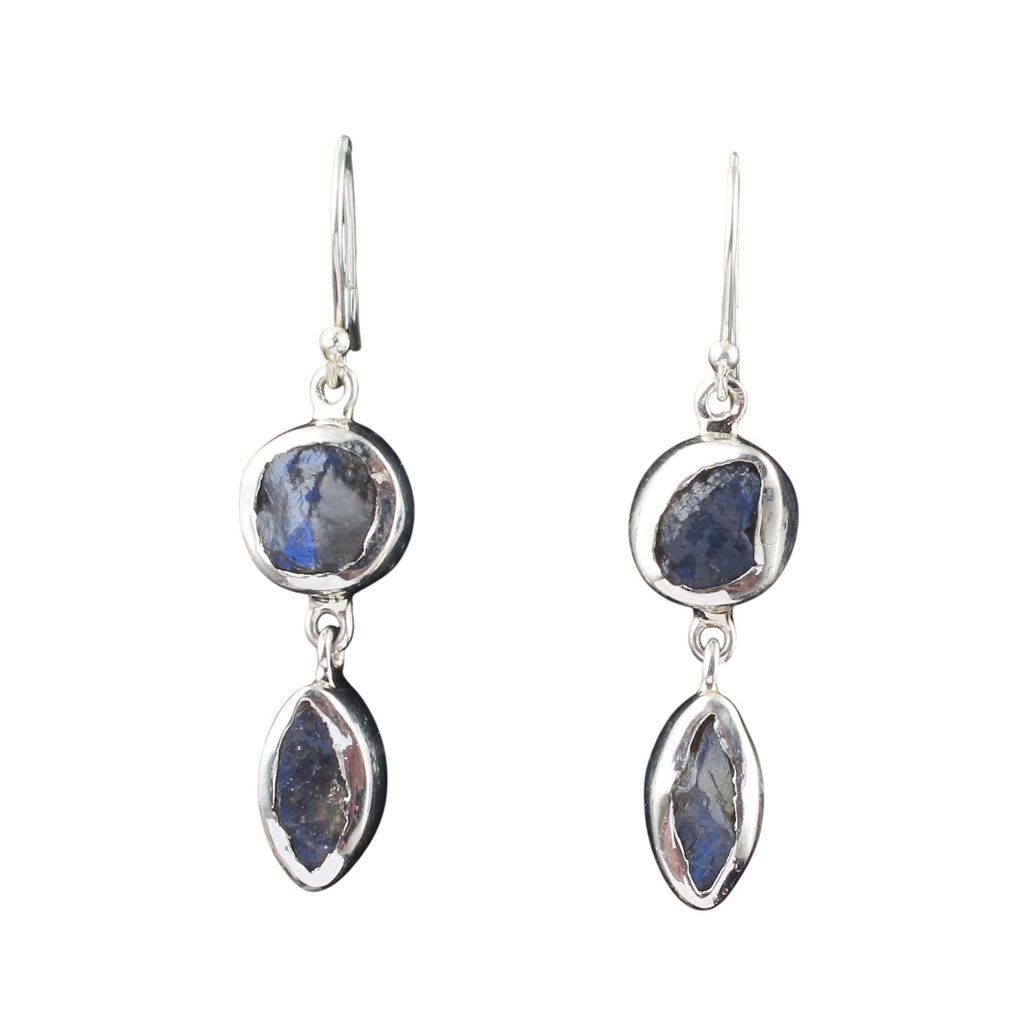 Rough Labradorite Earrings 925 Sterling Silver Natural Gemstone Earrings Handmade Dangle Healing Crystal Jewelry