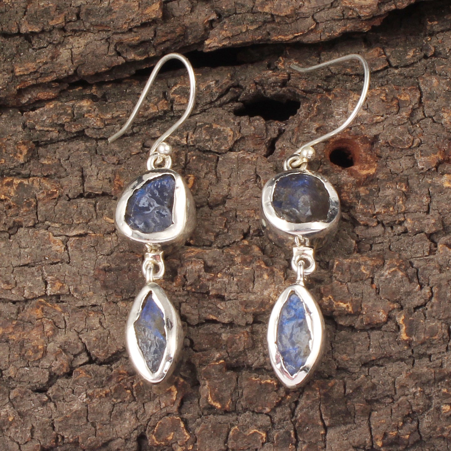 Rough Labradorite Earrings 925 Sterling Silver Natural Gemstone Earrings Handmade Dangle Healing Crystal Jewelry