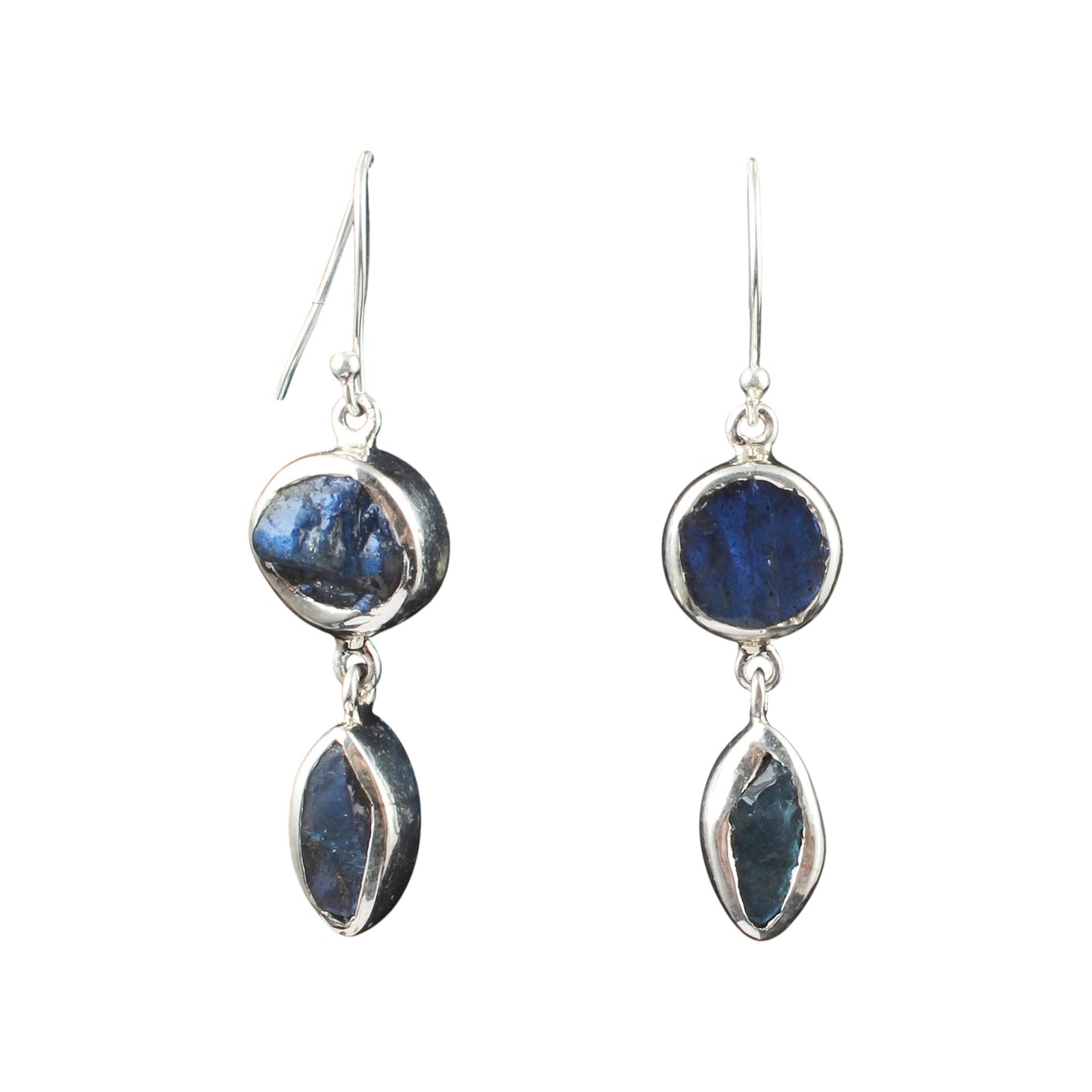 Natural Rough Labradorite Earrings Handmade 925 Sterling Silver Raw Healing Crystal Gemstone Earrings