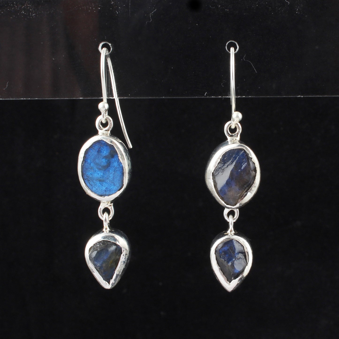 Rough Labradorite Earrings 925 Sterling Silver Natural Gemstone Earrings Handmade Dangle Crystal Jewelry
