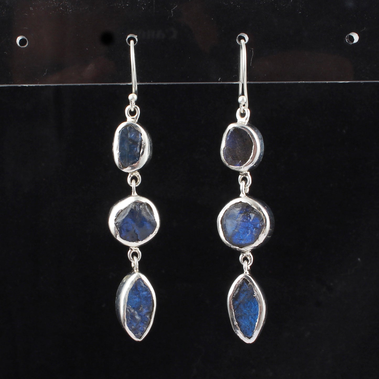 Labradorite Earrings 925 Sterling Silver Natural Gemstone Earrings Handmade Dangle Rough Crystal Jewelry