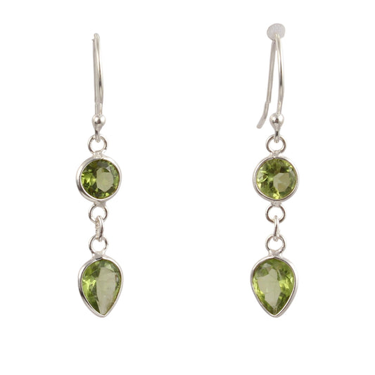 Natural Peridot Earrings 925 Sterling Silver Handmade Bezel Set August Birthstone Lightweight Earrings