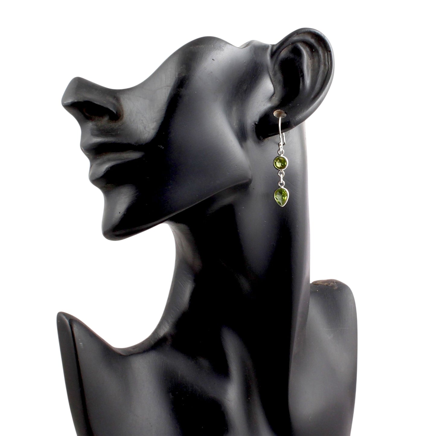 Natural Peridot Earrings 925 Sterling Silver Handmade Bezel Set August Birthstone Lightweight Earrings