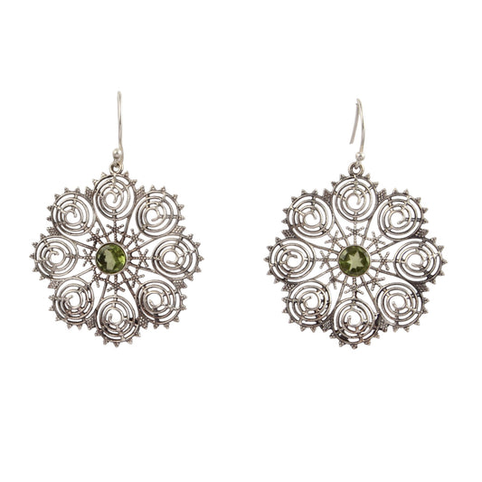 Boho Designer Peridot Earrings Handmade 925 Sterling Silver Dangle Natural Gemstone Earrings