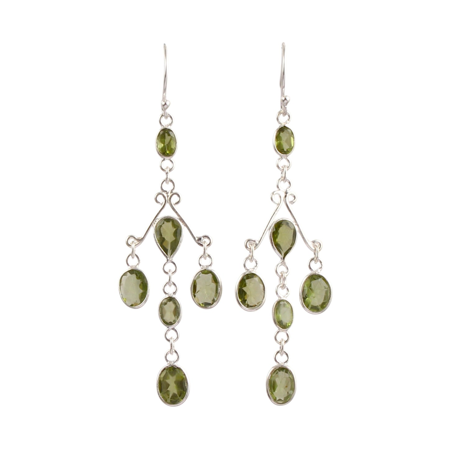 Natural Peridot Earrings 925 Sterling Silver Handmade Bezel Set August Birthstone Earrings
