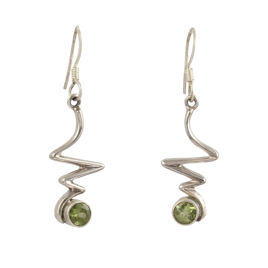 Designer Peridot Earrings 925 Sterling Silver Handmade Natural Gemstone Dangle Lightweight Earrings