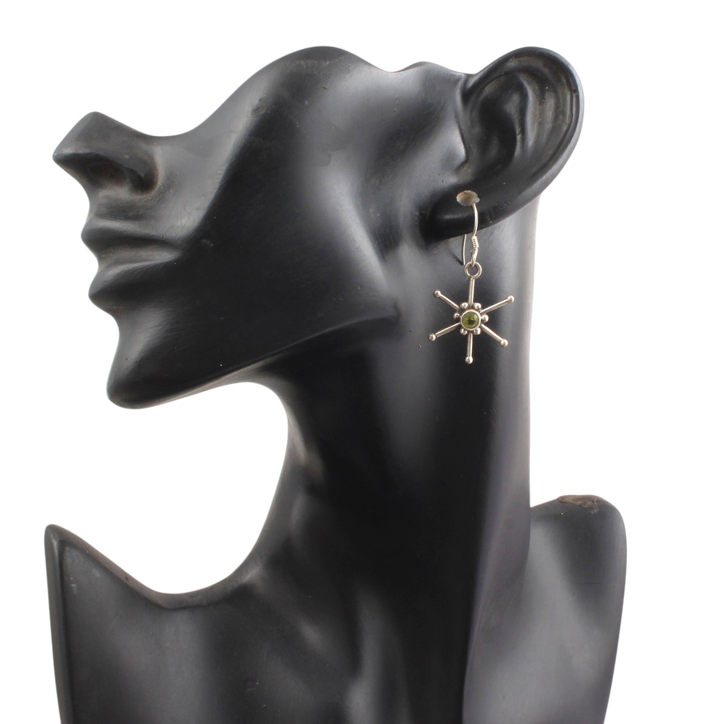 Designer Star Shape Peridot Earrings 925 Sterling Silver Handmade Natural Gemstone August Birthstone Earrings