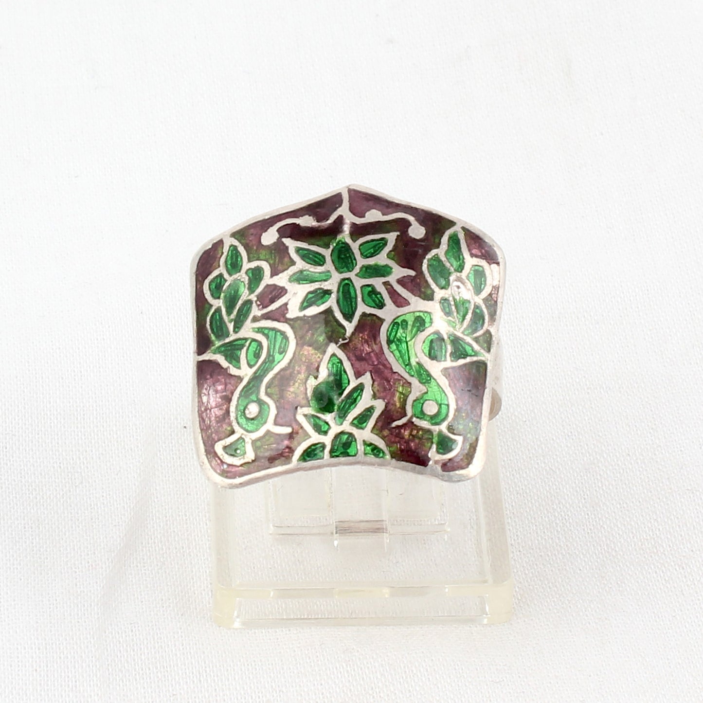 Sparrow Enamel Ring Handmade Adjustable 925 Solid Sterling Silver Designer Ring Birthday Gift For Her
