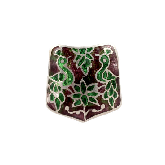 Sparrow Enamel Ring Handmade Adjustable 925 Solid Sterling Silver Designer Ring Birthday Gift For Her