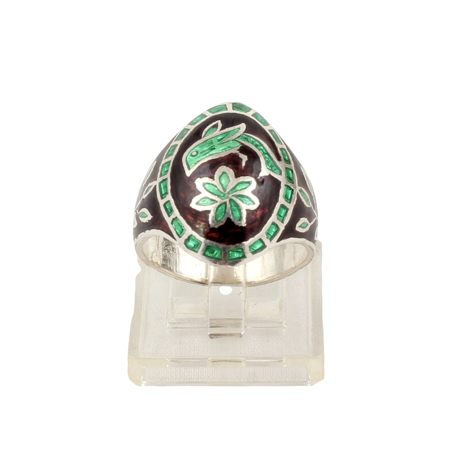 Sparrow Enamel Ring Handmade 925 Solid Sterling Silver Designer Ring Ring Size 7.25 USA