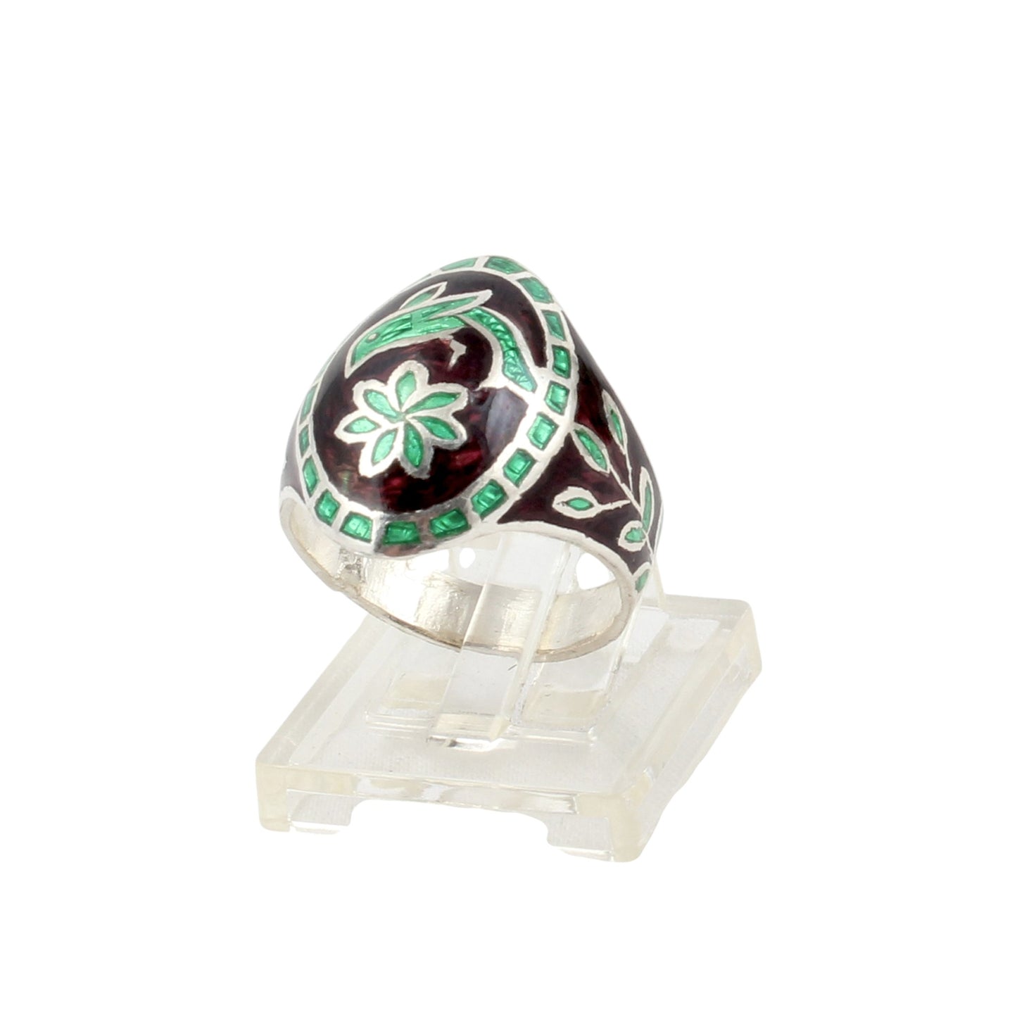 Sparrow Enamel Ring Handmade 925 Solid Sterling Silver Designer Ring Ring Size 7.25 USA