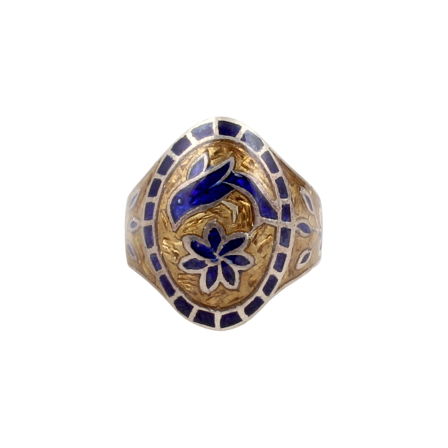 Sparrow Enamel Ring Handmade 925 Solid Sterling Silver Designer Ring Size 7.5 USA