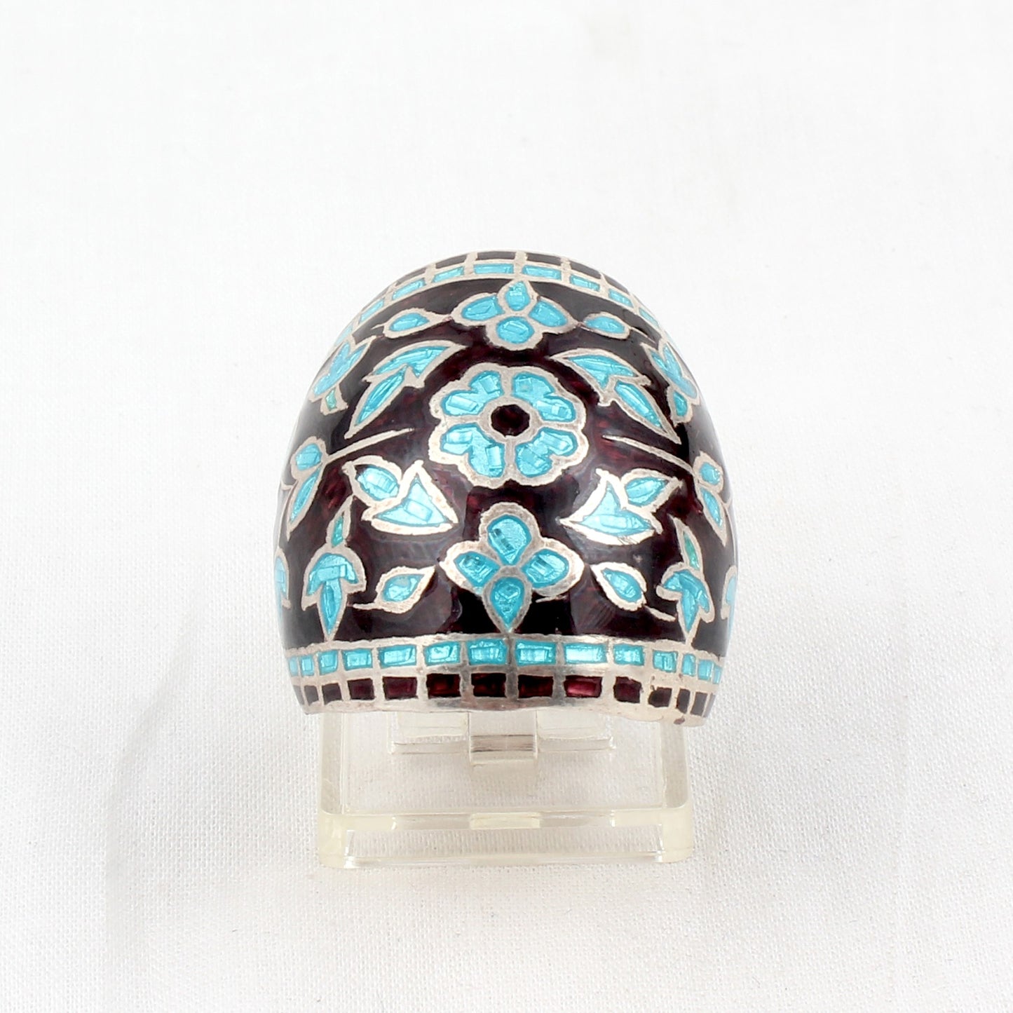 Leaf Floral Enamel Band Ring Handmade 925 Solid Sterling Silver Designer Ring Size 10 USA