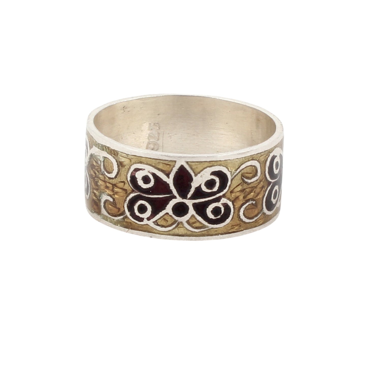 Butterfly Enamel Ring Handmade 925 Solid Sterling Silver Designer Band Ring Size 9 USA