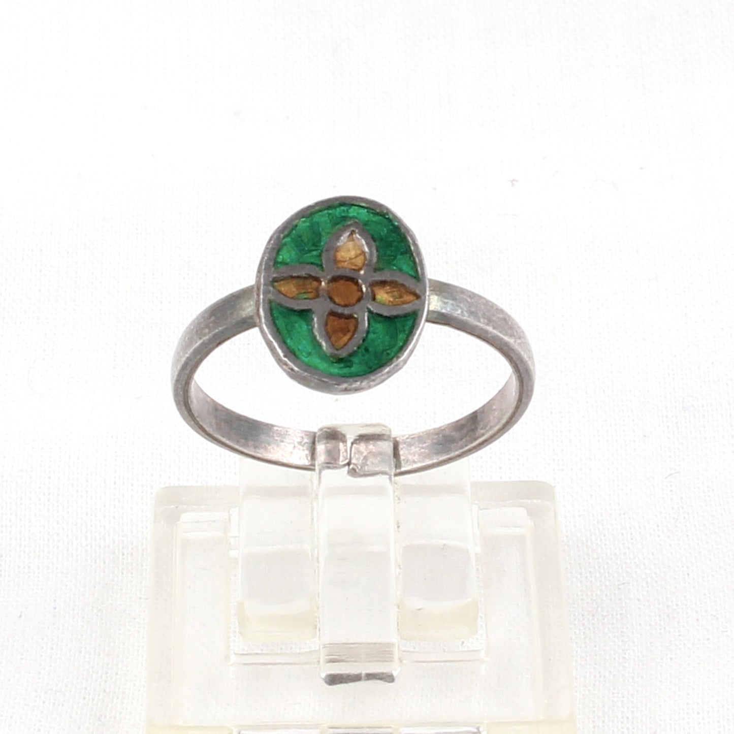 Designer Enamel Adjustable Ring Handmade 925 Solid Sterling Silver Band Ring