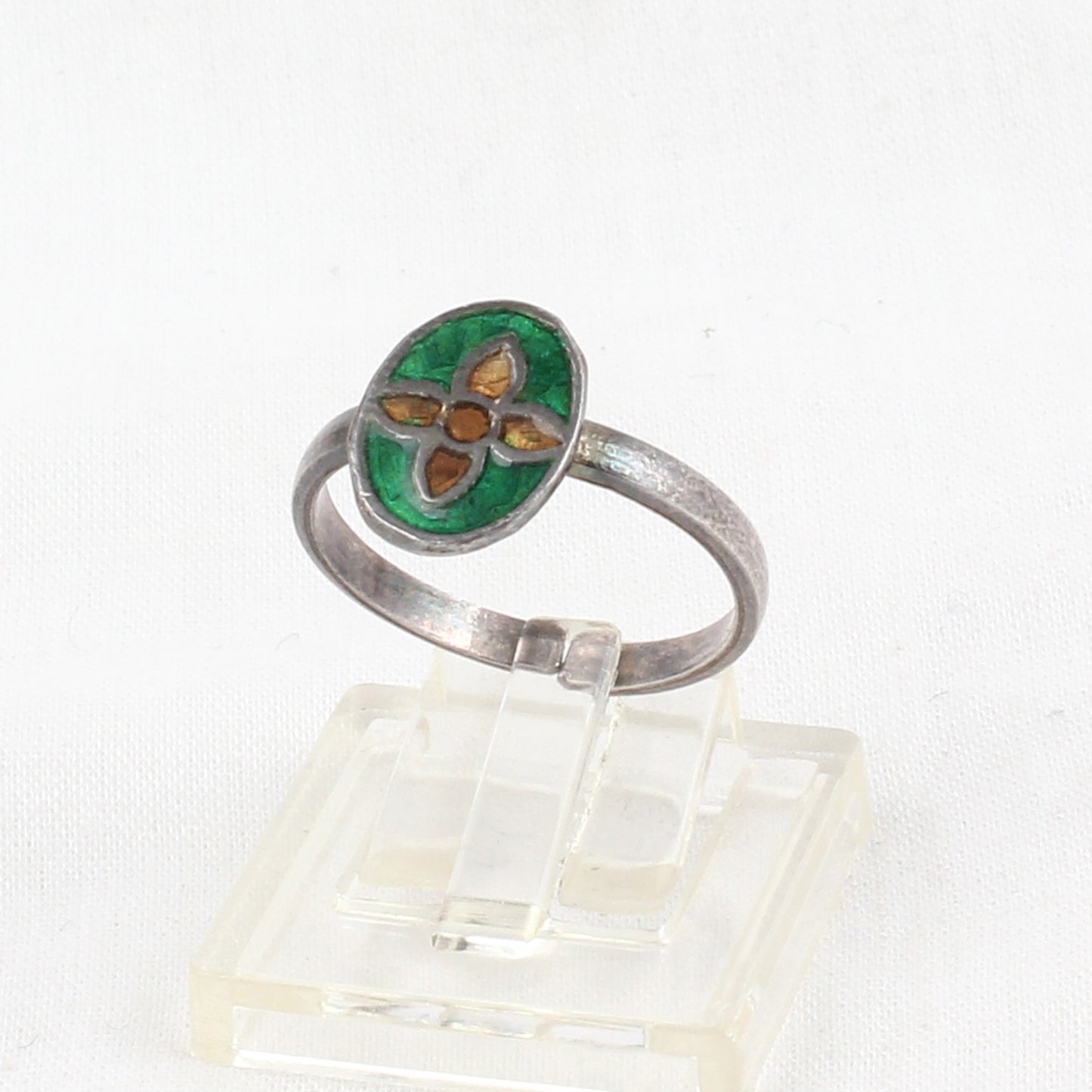 Designer Enamel Adjustable Ring Handmade 925 Solid Sterling Silver Band Ring
