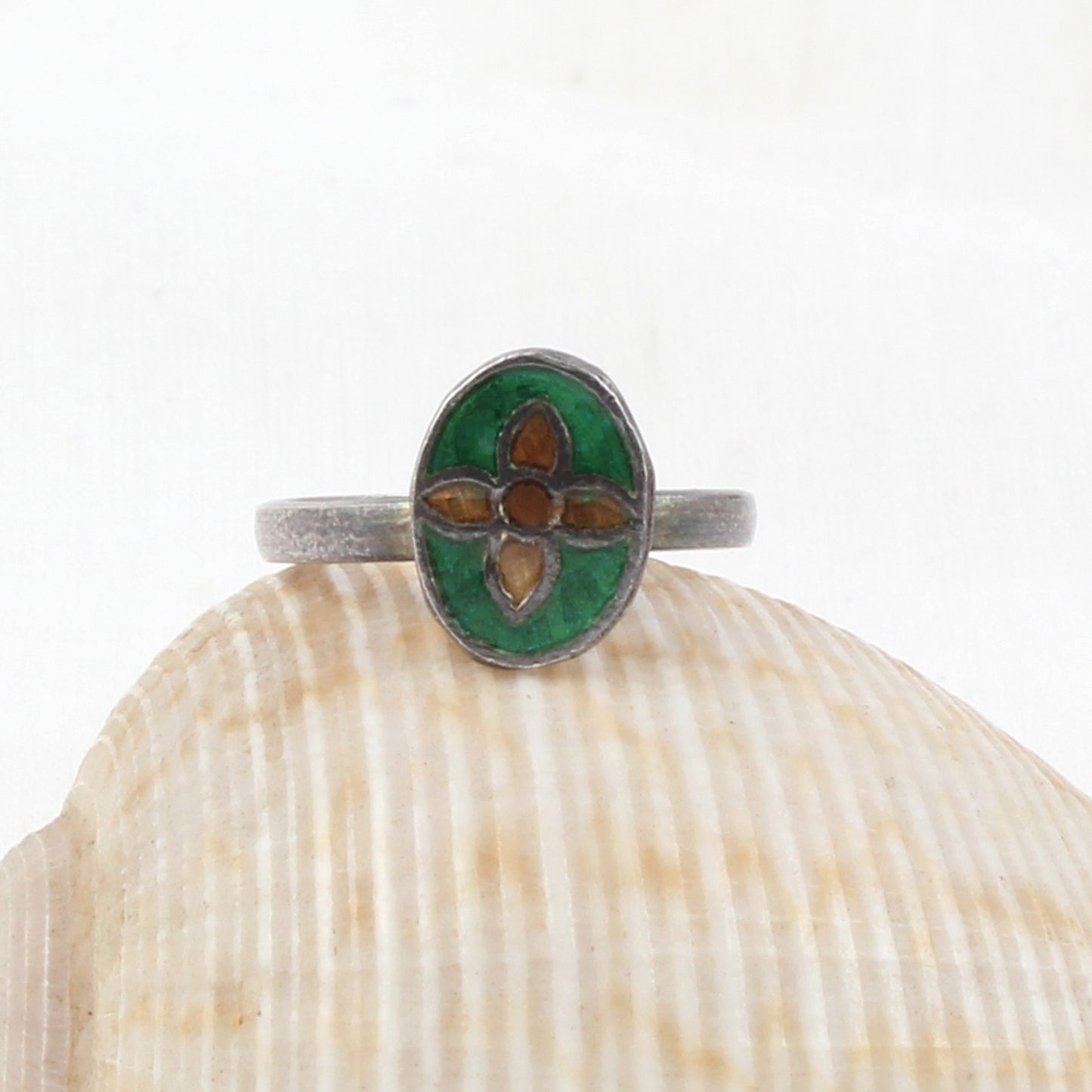 Designer Enamel Adjustable Ring Handmade 925 Solid Sterling Silver Band Ring