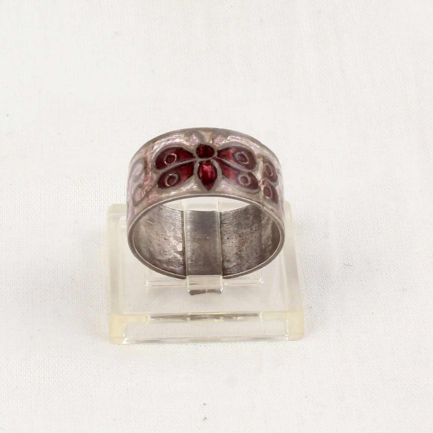 Butterfly Enamel Ring Handmade 925 Solid Sterling Silver Designer Band Ring Size 4.5 USA