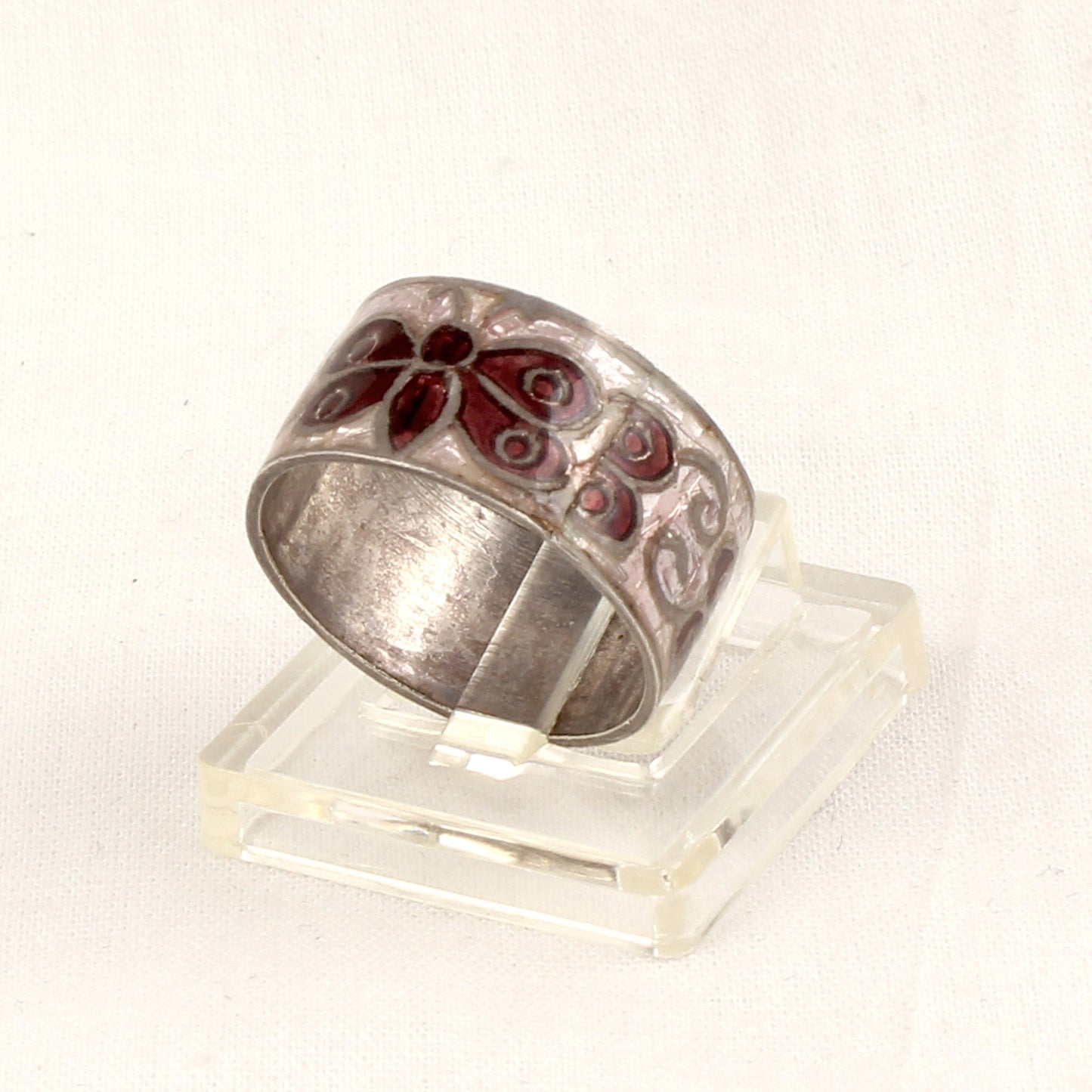Butterfly Enamel Ring Handmade 925 Solid Sterling Silver Designer Band Ring Size 4.5 USA