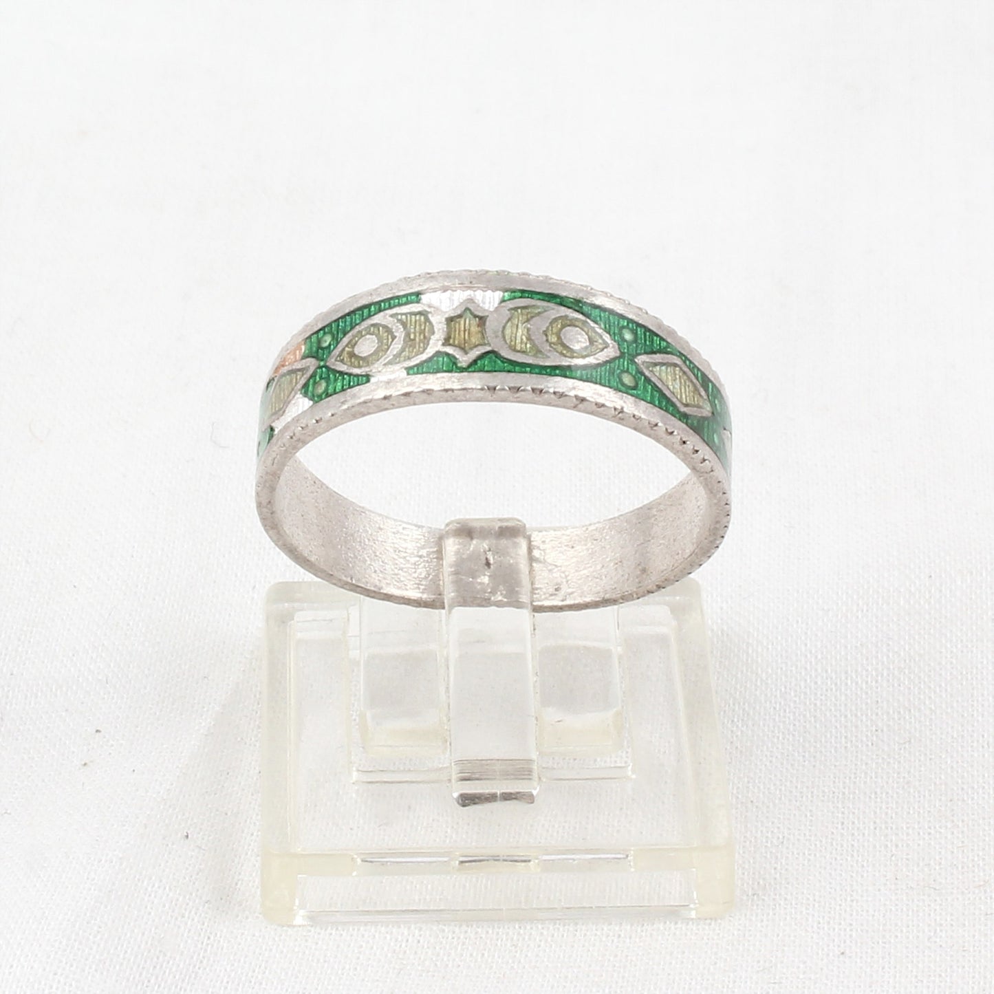 Fish Enamel Band Ring Handmade 925 Solid Sterling Silver Designer Ring Size 12 USA