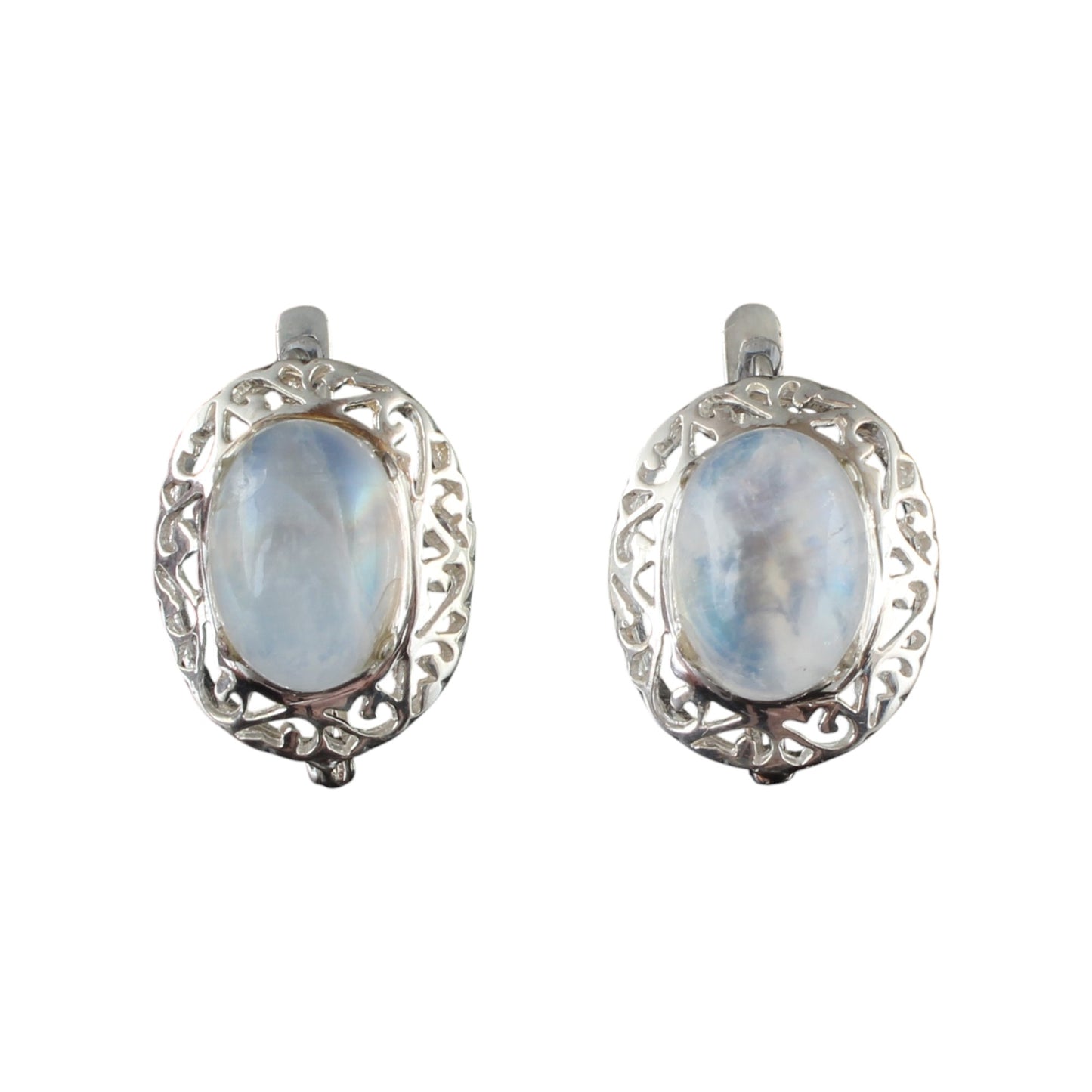 Traditional Rainbow Moonstone Earrings 925 Sterling Silver Earrings Handmade White Rainbow Earrings